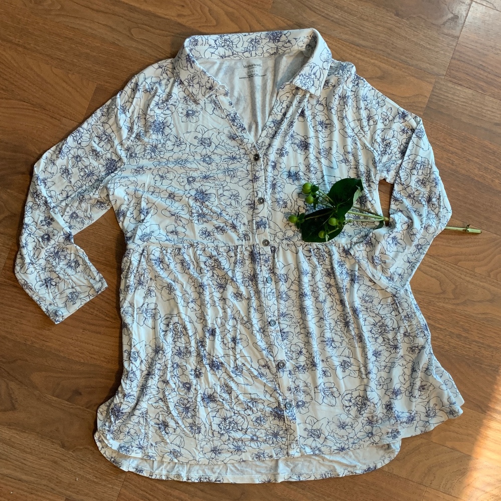 Floral Fit & Flare Maternity Top